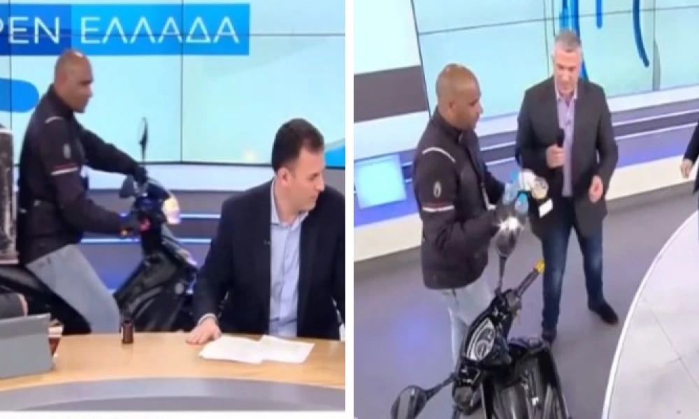 Ντελιβεράς παραδίδει "ζωντανά" τους καφέδες σε τηλεοπτικό πλατό!